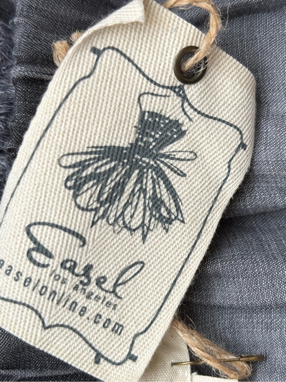 Easel - Washed Distressed Drawstring Elastic Waist Gray Grey Wide Leg Pant - 1X - Picture 6 of 14